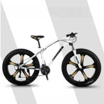 광폭타이어 MTB자전거 샤프 폭스 오프로드 타이어 산악 남녀 학생 자전거, 24단, 26인치, 화이트(오도일체륜)