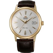 Orient FAC00003W0 가죽 스트랩 골드 브레이슬릿이 있는 남녀공용 성인용 아날로그 오토매틱 시계