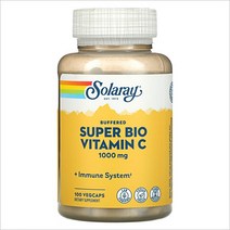 솔라레이 슈퍼바이오 비타민C 1000mg 서방형 100베지캡슐 Solaray Buffered Super Bio Vitamin VegCaps, 없음, 해당사항없음, 없음, 1개