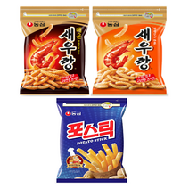 [안녕골목마켓] 대용량지퍼팩 과자세트 새우깡+매운새우깡+포스틱