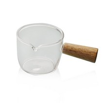 홈카페 우드 손잡이 에스프레소 샷잔 내열유리 시럽잔 0.7733ea, RA_ 1에스프레소샷잔50ml