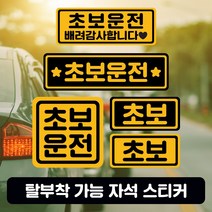 미남의운전교실 초보운전 자석 스티커, 노랑바탕 블랙글씨, 6. 빅사이즈