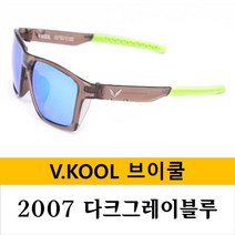 브이쿨 선글라스 VK2007 바람막이 세트 방풍 스포츠 고글, 다크그레이블루