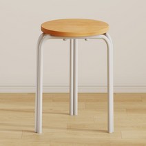 가정용 식탁 의자 심플 미니 화이트 스툴 적재가능, 티크컬러-화이트프레임(1팩)