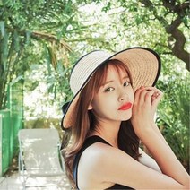 예쁜사진 인스타감성 햇빛가림 리본 썬캡 시장쇼핑룩 공원조깅 굿디자인