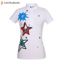 [까스텔바작] (여성) 스트레치 아트웍 카라 반팔 티셔츠_BG0MTS713_WH