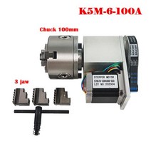 중공 축 회전축 K5M-6-100 100mm 3 턱 4 척 회전 6:1 분할 헤드 CNC 라우터 Miiling 기계, CHINA, K5M-6-100A