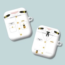 [와우박스] 주문제작 에어팟 버즈 하드 케이스 해군 정복, 유광 하드케이스, 버즈(밑판 검정색)