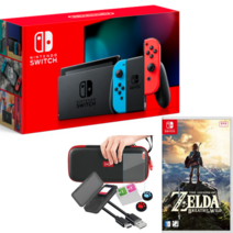 닌텐도 스위치 본체네온(HAD) + 젤다의전설 + 겜맥 필수악세서리7종, HAD-S-KABAA, 9종, 1세트