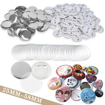 뱃지만들기 뱃지제작 뱃지재료 100/300/500Pcs 배지 버튼 부품 DIY 핀 세트 제조기 용품 프레스 기계 25/3, 03 500-PCS_01 25MM