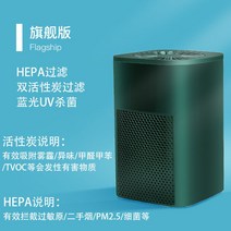 소형공기청정기소형 USB 공기청정기 가정용 활성탄 필터실 내 포름알데히드 공기청정 냄새제거, 그린(플래그넘)