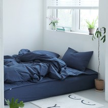 [올리비아데코] 블랭크 80수 고밀도 워싱 이불커버(S), 얼반 네이비_30_O21AEB02S