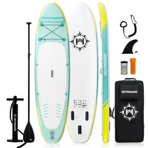 웨이크서핑 서핑보드 중고보트 서핑용품 HEYBOARD 팽창식 스탠드업 패들 보드 서브 곤플러블 패들보드 타, 03 Mint Green