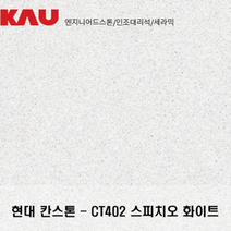 현대 칸스톤 스피치오 화이트/엔지니어드 스톤 싱크대 상판 교체/가우테크 자재 판매, CT402 스피치오 화이트