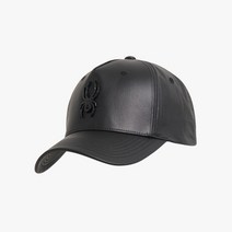 [스파이더 공식 아울렛] 빅 로고 포인트 페이크 레더 볼캡 SPGFANCA301UBLK