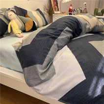 오렌지 토끼 1.8 침대 4종 세트 워싱 면 이불 세트 침대 시트 숙소 3종 세트 침구 세트