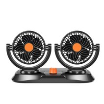 카큘레이터 지게차 차박태양열 선풍기 화물차 차량용 환풍기 전기 자동차 팬 듀얼 헤드 2 속도 냉각 공기 순환기 suv rv 보트 자동 차량 골프 카트 용 360도 회전 자동 팬, 하얀