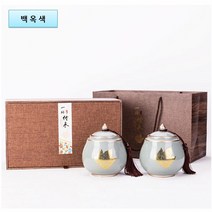 (즐)구르몰 중국전통 도자기 다기세트 차보관통 (고급상자포장 ), 1세트, 백옥색(직경12cm*높이14.5cm)