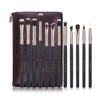 13 대나무 메이크업 아이브로우 브러시 전문가 세트 - 비건 & 크루쳐 프리, 12 Piece Set