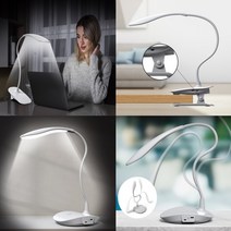 360도 LED 책상 스탠드 터치식 무선 독서등 서재 조명등 / 눈보호 3단계 밝기조절, 1.무선 LED스탠드(클립형)