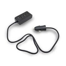 차량용 USB 2.0 4포트 시거잭 멀티충전허브 뒷자리 충전케이블 사용 ZiO-U204Car, 블랙