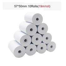 80*40/57*50mm 영수증 감열지 0 롤/가방 인쇄 라벨 롤 모바일 POS 사진 프린터 금전 등록기 용지 사무실, 01 57X50mm 10roll