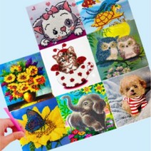 SDS216418 *디아코니아* 메탈투어 DIY 보석십자수 20 x 20, 체리고양이
