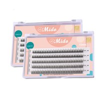 미도 인조속눈썹 부분 언더 가닥 속눈썹 셀프 연장 가속눈썹 블랙 400모 V형 2P, V형  10mm   2P (400모)