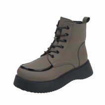 앵글부츠 킬힐 롱 어그 하비롱 어그롱 하비 통넓은 키작녀 영륜풍 마틴 여자 2022 가을 겨울 패션 송편 두꺼운 바닥 큰 머리 끈 기모 멋있는 기관차, 그레이 면 41