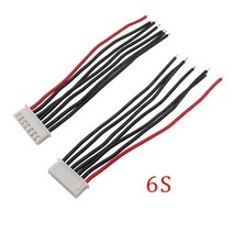 실리콘케이블 케이블 전선 실리콘 구리선 5pcs 22awg 1s 2s 3s 4s 5s 6s 7s rc lipo 배터리 밸런서 충전기 플러그 와이어 커넥터 2.54mm 피치, 6초, 15cm