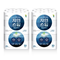 자연쓰임 블루 무형광 화장지 3겹 30롤, 2팩