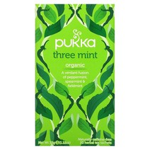 Pukka Herbs Organic Herbal Tea Three Mint Caffeine Free 20 Sachets 0.05 oz (1.6 g) Each, One Color, One Size