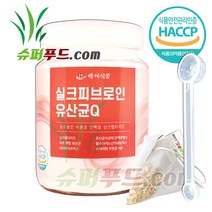 HACCP 장밀착유산균 실크피브로인 유산균 식약처인증 고농축 유산균사균체 필수 아미노산 L-프롤린 미네랄비타믹스Q 비타민 베타글루칸 실크피브로인유산균Q +슈퍼푸드.com 연자육티백, 1세트, ( 병 200g + 1g )