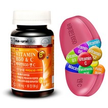 내츄럴플러스 비타민B50 앤C 90정1100mg 활력증진 피로회복 직장 현대인 영양제, 단품, 단품