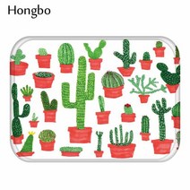 야자수매트 등산로매트 코코넛매트 Hongbo 열대 선인장 Monstera 패턴 안티-슬립 스웨이드 카펫 도어 매트, 06 6_01 400mm x 600mm