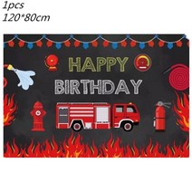 이사박스 택배 이삿짐 종이 소방차 사탕 상자 스티커 선물 가방 소방관 테마 파티 호의 어린이 생일 축하 베이비 샤워 장식, [17] 1pcs backdrop
