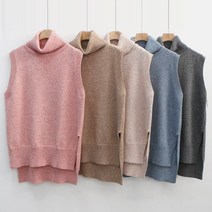 제이티어패럴 MS 울 폴라 여성 터틀넥 조끼 베스트