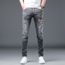 도오빠 델로위튼 남성 청바지 데님 팬츠 일자핏 자수 슬림핏 패치 워싱 스판 남자청바지