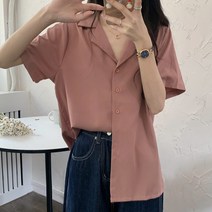 IBOY UGIRL 여성 기본 반팔 캐주얼 셔츠