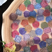실링 인장 스티커 편지 초대장 엽서 청첩장 봉인 마감 테이프 스탬프 왁스 도장 40p 결혼 백일 씰링, C 블루