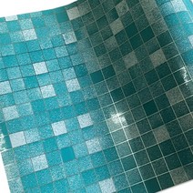 뮤럴벽지 웨인스코팅 포인트벽지 웨인스코팅인테리어 자기 접착 주방 오일 방지 필름 스토브 고온 비닐 벽지 욕실 화장실 타일 방수 모자이크 벽 스티커, 레이크 블루, 10m x 45cm