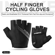 반장갑 라이더 로드 INBIKE 사이클링 자전거 장갑 반 손가락 충격 방지 통기성 B 스포츠 남녀공용 장비, 01 Black_02 M