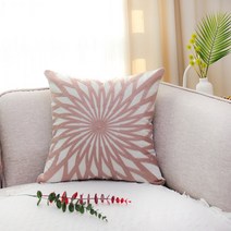 느다넬 솜포함 쇼파쿠션 북유럽 고급 자수 소파쿠션 세트, 핑크썬