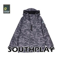 SOUTHPLAY 기본베이직 사우스플레이 보드복 야상자켓패딩 카모다크그레이 겨울야상패딩 항공자켓 단체복 빅사이즈 방풍점퍼