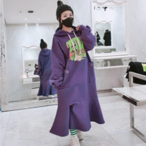나인테일 여성 겨울 따뜻한 기모 후드 빅포켓 오버핏 후리아 롱원피스 3color