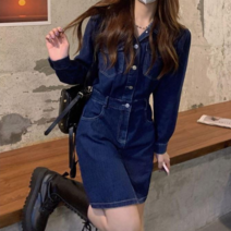 여성 데님 청치마 진청 미니원피스