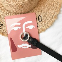 여성에나멜벨트 허리띠 배합 치마 러블리 원단추 상감 진주 버클 심플 세분 블랙 바지벨트 2854190784