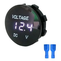 5색 beler 전압계 미터 미니 dc 12 v-24 v 방수 라운드 패널 led 디지털 디스플레이 오토바이 자동차 atv, 03 WHITE