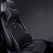DAL CAR 차량용 메모리폼 쿠션 목쿠션1p + 등쿠션1p + 파우치1p, 블랙