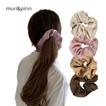 머리앤핀 밀크 새틴 곱창머리끈 4P세트 (베이지 핑크 카멜 브라운) KN-03056